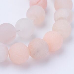 6-6.5MM Frosted Pink Aventurine Beads-ONE Gemstone Bead Strand-Jewelry NWT